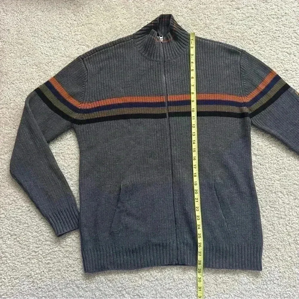 The North Face Sweater Mens Size Large A5 Series Knit Zip-Up Jacket Striped Gray